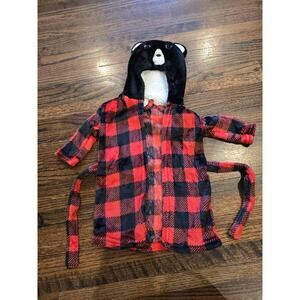 Baby Bear Buffalo Plaid Bath Pajama Robe | 0-9 Months
